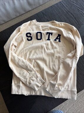 SOTA Cream Crewneck Sweatshirt with Navy Lettering. MEDIUM. EUC!